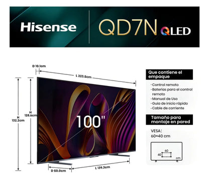 Hisense television QD7N pantalla 100 pulgadas